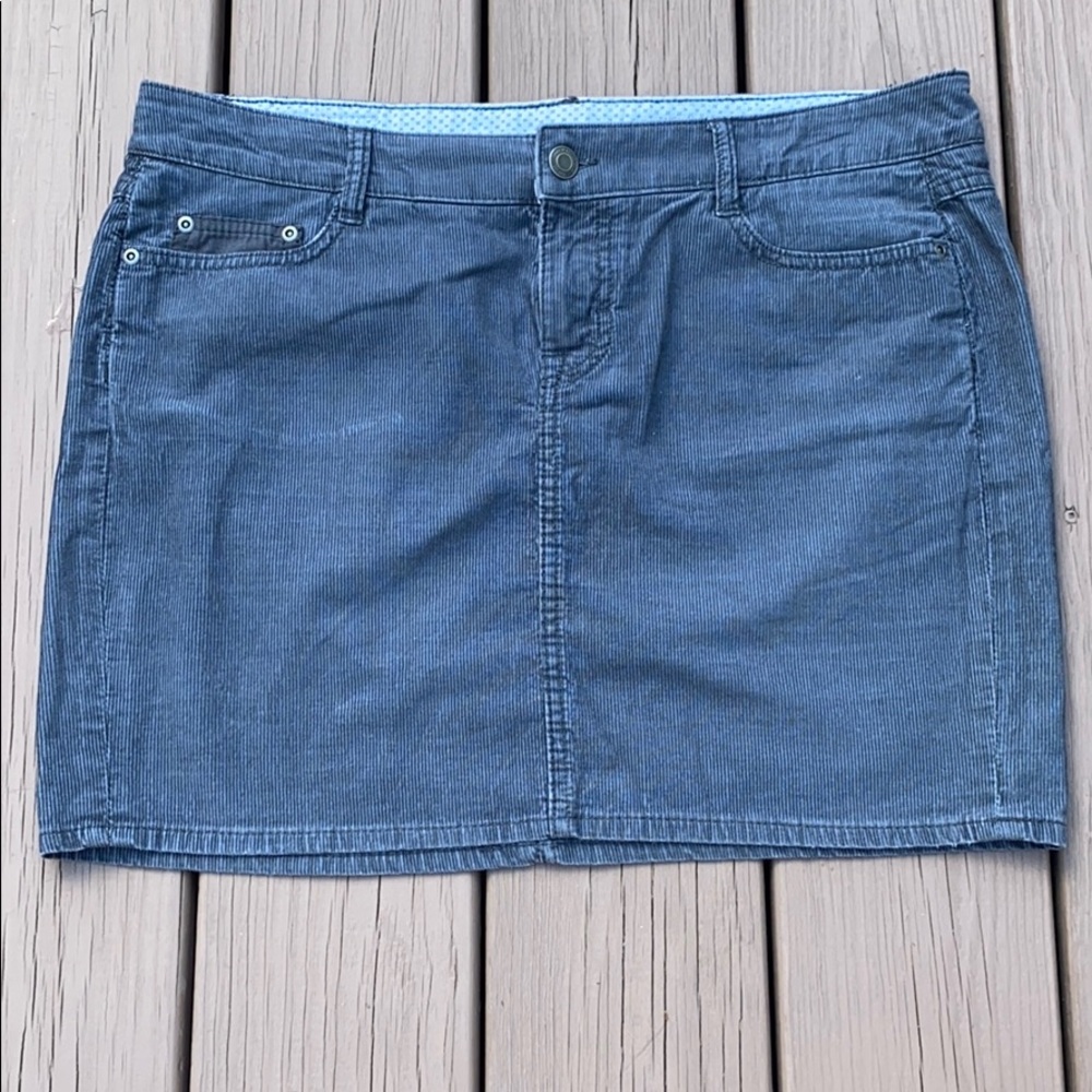 Grey Corduroy Mini Skirt